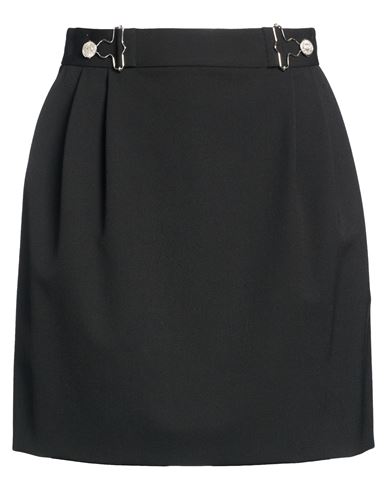Moschino Jeans Woman Mini Skirt Black Size 8 Polyester, Virgin Wool, Elastane