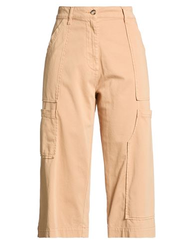 Semicouture Woman Pants Sand Size 6 Cotton, Lyocell, Elastane In Brown