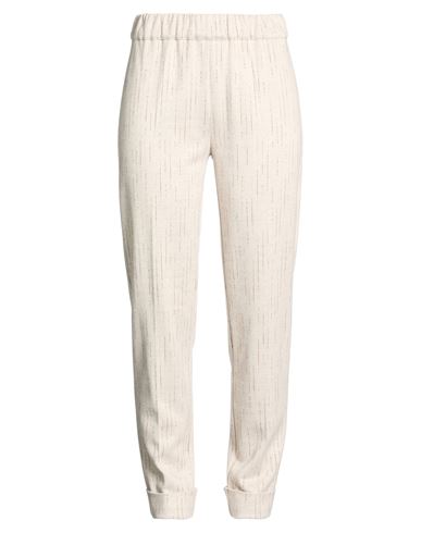 D Exterior D. Exterior Woman Pants Beige Size 12 Viscose, Cotton, Polyester, Polyamide, Elastane In Neutral