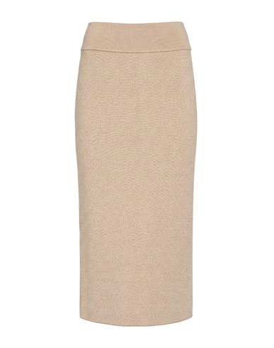 Jacquemus Woman Midi Skirt Sand Size 8 Merino Wool, Polyamide, Elastane