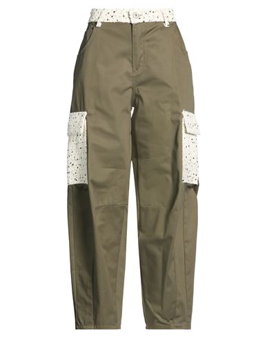 Please Woman Pants Military Green Size S Cotton