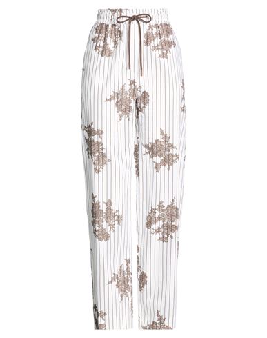 Please Woman Pants White Size S Cotton, Polyester In Multi