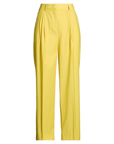 Brian Dales Woman Pants Yellow Size 10 Polyester, Wool, Elastane