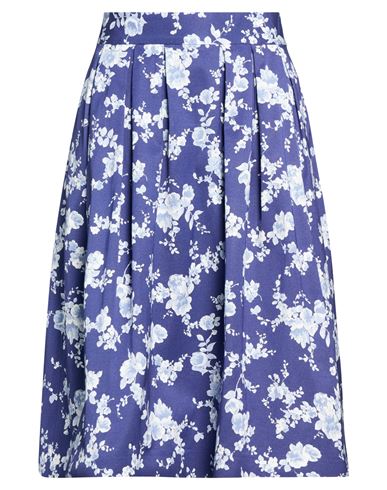 Carolina Herrera Woman Midi Skirt Blue Size 14 Cotton, Viscose, Elastane
