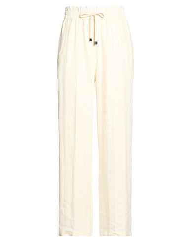 Brian Dales Woman Pants Ivory Size 12 Linen, Polyamide In White