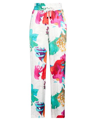 Brian Dales Woman Pants White Size 10 Viscose In Multi