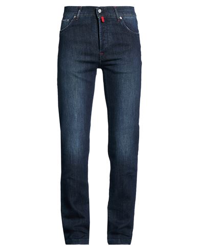 Kiton Man Jeans Blue Size 33 Cotton, Elastane