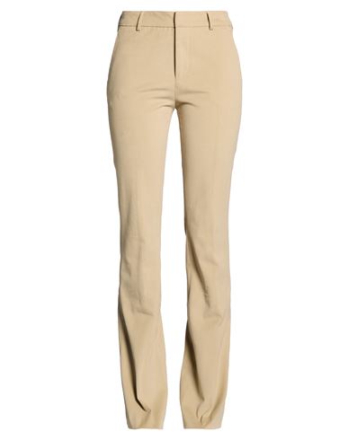 Pt Torino Woman Pants Khaki Size 4 Cotton, Elastane In Sand