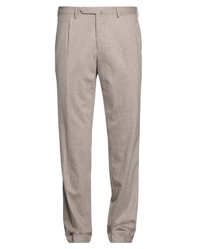 Santaniello Man Pants Taupe Size 42 Wool, Elastane In Brown
