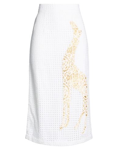 Connor & Blake Woman Midi Skirt White Size S Cotton