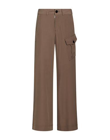 High Woman Pants Khaki Size 8 Polyester, Elastane In Brown