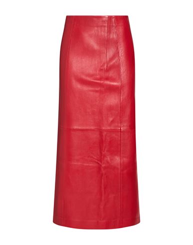Alysi Crème Woman Maxi Skirt Red Size 2 Leather