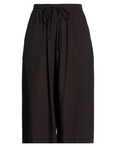 Alysi Crème Woman Pants Dark Brown Size 2 Viscose, Cotton In Pattern