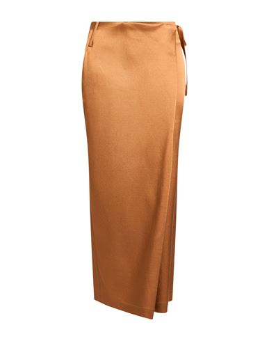 Alysi Chocolat Woman Maxi Skirt Rust Size 10 Viscose, Virgin Wool, Cotton In Red