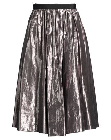 Forte Forte Forte_forte Woman Midi Skirt Gunmetal Size 3 Cotton, Polyester In Gray