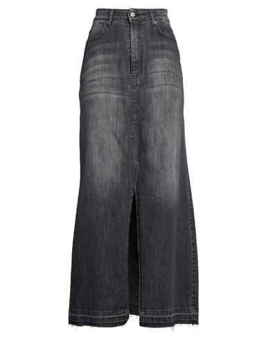 Dixie Woman Denim Skirt Black Size Xs Cotton, Elastane