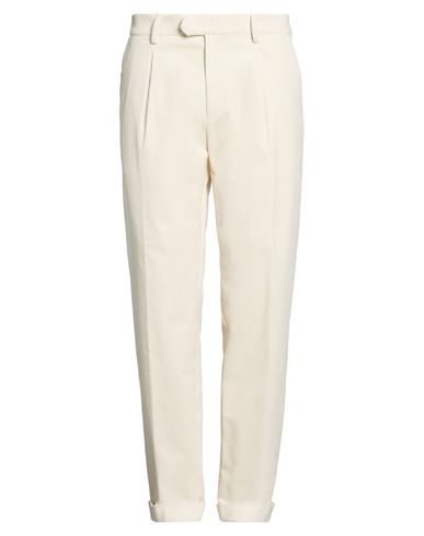 Alpha Studio Man Pants Cream Size 34 Cotton, Elastane In White