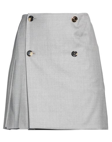 Moschino Woman Mini Skirt Grey Size 8 Virgin Wool In Gray