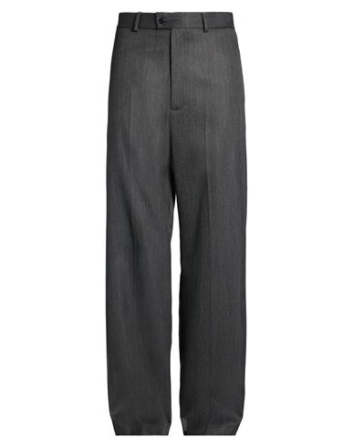 Msgm Man Pants Charcoal Size 38 Virgin Wool, Polyester In Gray