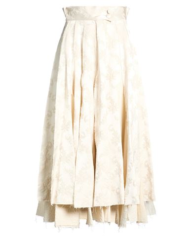 A.w.a.k.e. A. W.a. K.e. Mode Woman Maxi Skirt Ivory Size 4 Viscose, Cotton, Polyamide In White