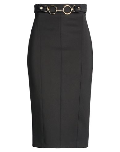 Alma Sanchez Woman Midi Skirt Black Size 12 Polyester, Elastane
