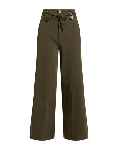 Jijil Woman Pants Military Green Size 25 Cotton, Elastane