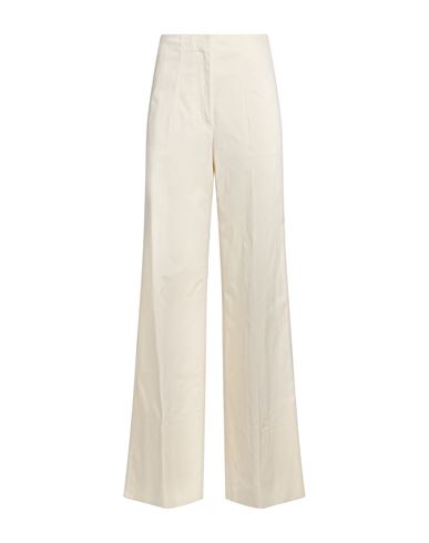 Msgm Woman Pants Cream Size 2 Cotton, Elastane In White