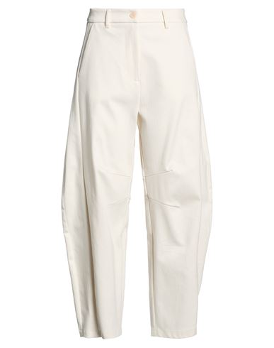 Imperial Woman Pants Cream Size S Cotton, Elastane In White