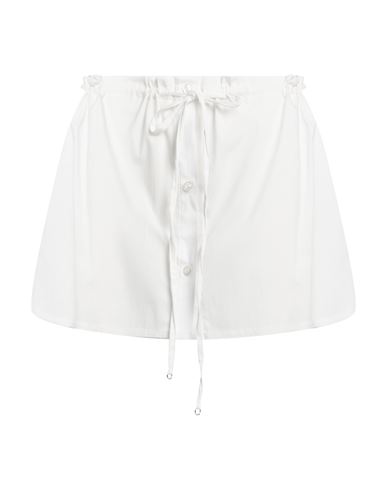 Me Fui Woman Mini Skirt White Size 8 Cotton, Nylon, Elastane