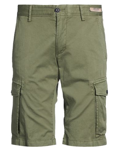 Paul & Shark Man Shorts & Bermuda Shorts Military Green Size 28 Cotton, Elastane