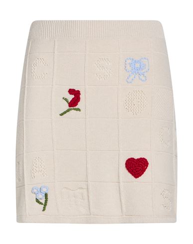 Twinset Marco Rambaldi X  Woman Mini Skirt Cream Size Xl Polyamide, Wool, Viscose, Polyester, In White