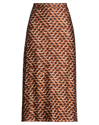 Ottod'ame Caring Woman Midi Skirt Rust Size 10 Viscose In Brown