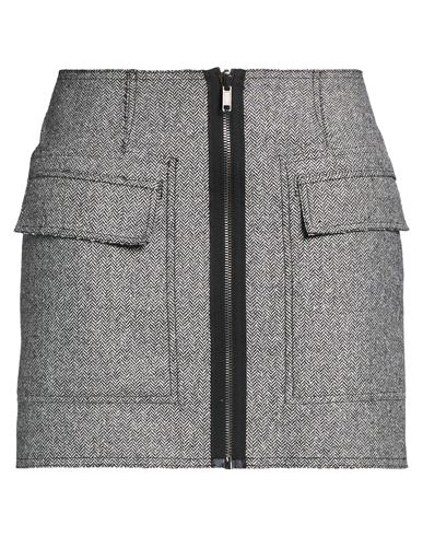 Iceberg Woman Mini Skirt Black Size 8 Polyester, Wool, Cotton