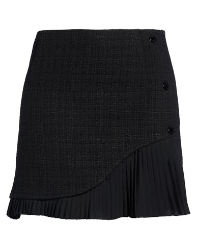 Sandro Woman Mini Skirt Black Size 8 Cotton, Viscose, Acrylic, Polyamide, Polyester