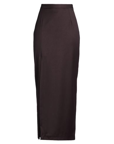 Dixie Woman Midi Skirt Dark Brown Size S Polyester, Viscose, Elastane