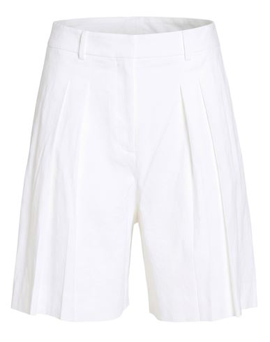 Theory Woman Shorts & Bermuda Shorts White Size 12 Linen, Viscose, Elastane