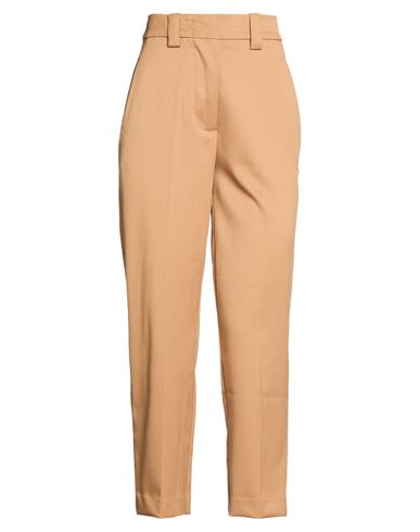 Erika Cavallini Woman Pants Camel Size 10 Polyester, Virgin Wool, Elastane In Sand