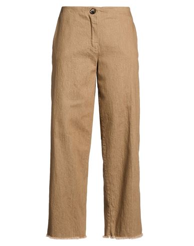 Haveone Woman Jeans Light Brown Size M Cotton, Elastane In Sand
