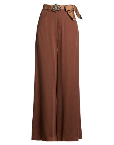 Haveone Woman Pants Brown Size S Lyocell