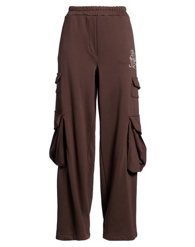Le Streghe Woman Pants Chocolate Brown Size M Cotton