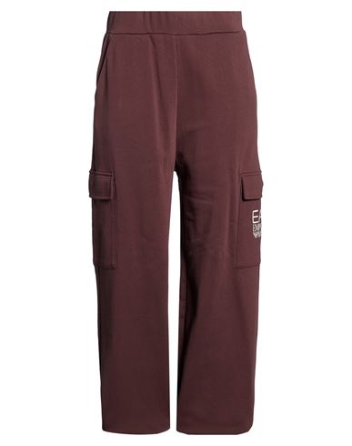 Ea7 Woman Pants Chocolate Brown Size Xl Cotton, Polyester