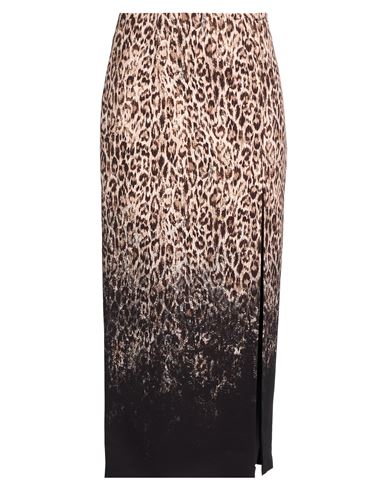 Just Cavalli Woman Midi Skirt Sand Size 10 Polyester, Elastane