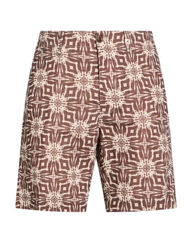 Myths Man Shorts & Bermuda Shorts Brown Size 38 Linen, Cotton