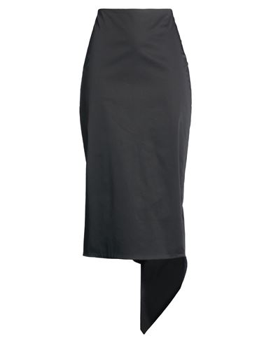 The Latest Woman Midi Skirt Black Size 8 Cotton, Elastane