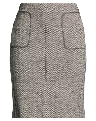 Seventy Venezia Woman Mini Skirt Charcoal Size 8 Cotton, Wool, Polyamide In Neutral