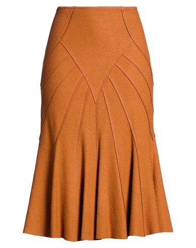 Angelo Marani Woman Midi Skirt Orange Size 10 Virgin Wool In Brown