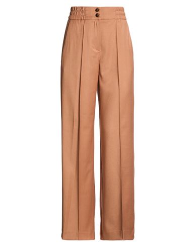 Nenette Woman Pants Camel Size 2 Polyester, Viscose, Elastane In Brown