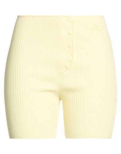 Courrèges Woman Shorts & Bermuda Shorts Yellow Size 2 Viscose, Polyester