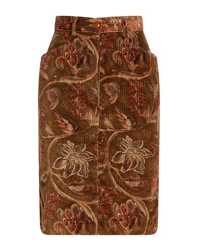 Les Copains Woman Midi Skirt Brown Size 1 Cotton