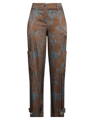 Via Masini 80 Woman Pants Dark Brown Size 8 Viscose, Elastane